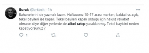 alkol yasağı hakkında tweet